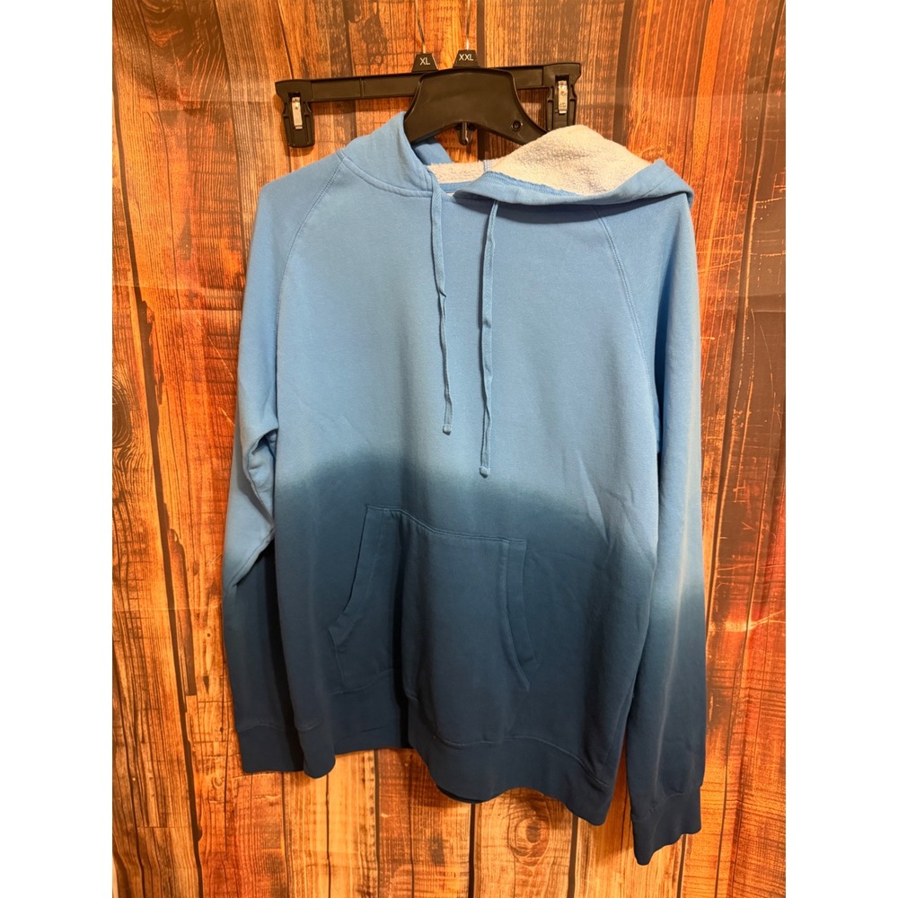 Jack Maverick Mens Ombre Dip Dye Hoodie Blue Gradient Pullover Large NWT 400101